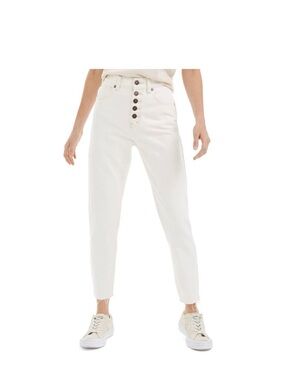 We The Free High-Rise Button-Fly Ankle Jeans in White